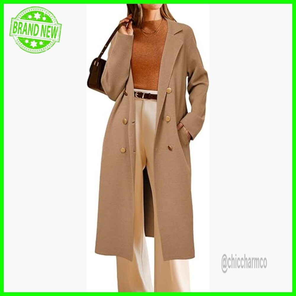Wool Blend Long Cardigan Sweater Coat Double Breasted Winter Outfits